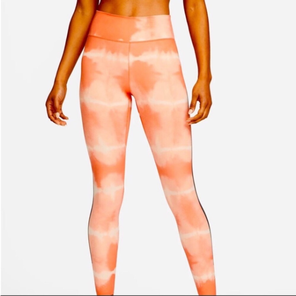 Nike DRY- FIT One Lux Leggings  Orange Tie  Dye Size : XL
